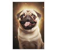 Jigsaw Puzzle for Teenagerss 75x50cm/1000pcs Comical Pug Adult Jigsaw Brain Teaser Game Perfect Decoration Parent-child Interaction 75x50cm/1000pcs