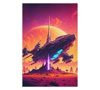 Jigsaw Puzzle for Teenagerss 75x50cm/1000pcs Distant Future Spaceship Puzzles for Adults Toy Wall Decor Presents for Women Unique Gifts for Birthday And Christmas 75x50cm/1000pcs