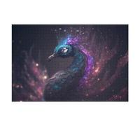 Jigsaw Puzzle for Teenagerss 75x50cm/1000pcs Galactic Peacock Cosmic Beauty in Flight Jigsaw for Adults Hands-on Game Wall Decoration Unique Gifts for Birthday And Christmas 75x50cm/1000pcs