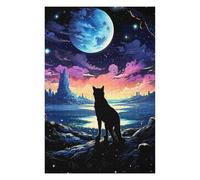 Jigsaw Puzzle for Teenagerss 75x50cm/1000pcs Lone Wolf Fantasy Sunset Jigsaw for Adults Hands-on Game Staycation Kill Time Birthday And Unique Gifts 75x50cm/1000pcs