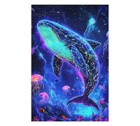 Jigsaw Puzzle for Teenagerss 75x50cm/1000pcs Neon Whale Deep Sea Jigsaws for Adults Brain Teaser Game Hand Speed Race Parent-child Interaction 75x50cm/1000pcs