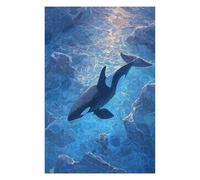 Jigsaw Puzzle for Teenagerss 75x50cm/1000pcs Orca in Blue Ocean Art Jigsaws for Adults Brain Teaser Game Hand Speed Race Parent-child Interaction 75x50cm/1000pcs