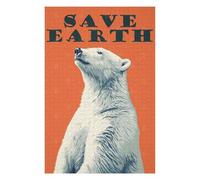 Jigsaw Puzzle for Teenagerss 75x50cm/1000pcs Original Save Earth Polar Bear Adult Jigsaw Brain Teaser Game Perfect Decoration Parent-child Interaction 75x50cm/1000pcs