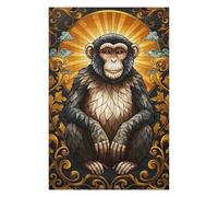Jigsaw Puzzle for Teenagerss 75x50cm/1000pcs Ornate Monkey Portrait Jigsaws for Adults Brain Teaser Game Hand Speed Race Parent-child Interaction 75x50cm/1000pcs