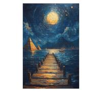 Jigsaw Puzzle for Teenagerss 75x50cm/1000pcs Pyramids Under Moonlight Adult Puzzles Brain Teaser Game Difficult Challenge Unique Gifts for Birthday And Christmas 75x50cm/1000pcs