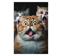 Jigsaw Puzzle for Teenagerss 75x50cm/1000pcs Surprised Cats Compilation-2 Puzzles for Adults Toy Wall Decor Presents for Women Unique Gifts for Birthday And Christmas 75x50cm/1000pcs