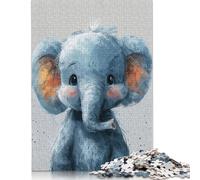Jigsaw Puzzle for Tiny Blue Elephant 1000 Piece Jigsaw Puzzles Wooden Jigsaw for Adults & Challenge Family 1000pcs (75x50cm)