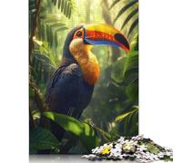 Jigsaw Puzzle for Toucan in Rainforest 500 Piece Jigsaw Puzzles Wooden Jigsaw for Adults & Challenge Family 500pcs (52x38cm)