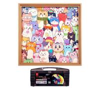 Jigsaw Puzzle Frames - Funny Wooden Educational Toys,Cat Hand-Drawn Photo Frame Puzzle Toys - for Boys Girls Home Indoor School Classroom Birthday Christmas Children's Day