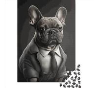 Jigsaw Puzzle French Bulldog Jigsaw Puzzles for Adults 1000 Pieces Wooden Jigsaw Wall Art Puzzle Games 1000pcs (75x50cm)