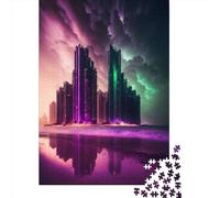 Jigsaw Puzzle Futuristic_City_Building 1000 Piece Jigsaw Puzzles for Adults Wooden Jigsaw Puzzles for Adults Stress Reliever 1000pcs (75x50cm)