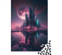 Jigsaw Puzzle Futuristic_City_Building 1000 Piece Jigsaw Puzzles Paper Jigsaw for Adults & Challenge Family 1000pcs (38x26cm)