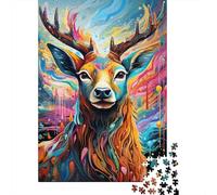 Jigsaw Puzzle Gift Animal Moose 500 Piece Jigsaw Puzzles for Adults Wooden Jigsaw Puzzle for Adults & Home Decoration 500pcs (52x38cm)