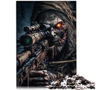 Jigsaw Puzzle Gift Dead Army Zombie Soldier Cardboard puzzles Fun Jigsaw Puzzles for Adults 1000 Piece Christmas Birthday Gifts 10.27" x 20.47"/26 * 38cm.