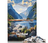Jigsaw Puzzle Gift Fiordland National Park, New Zealand 500 Piece Jigsaw Puzzles for Adults Wooden Jigsaw Puzzle for Adults & Home Decoration 500pcs (52x38cm)