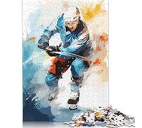 Jigsaw Puzzle Gift Ice Hockey 1000 Piece Jigsaw Puzzles for Adults Paper Jigsaw Puzzle for Adults & Home Decoration 38x26cm/1000pcs