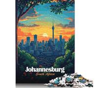 Jigsaw Puzzle Gift Johannesburg South Africa Cityscape Illustration 1000 Piece Jigsaw Puzzles for Adults Paper Jigsaw Puzzle for Adults & Home Decoration 38x26cm/1000pcs