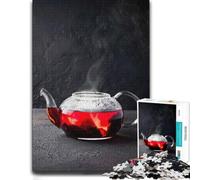 Jigsaw Puzzle Glass Teapot with Red Tea 1000pcs (70x50cm) | Choose a seasonal puzzle gift for cold-weather weekends for shared puzzle time.