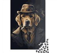 Jigsaw Puzzle Golden Retriever Gangster 1000 Piece Jigsaw Puzzles for Adults Paper Jigsaw Puzzles for Adults Stress Reliever 1000pcs (38x26cm)