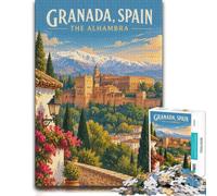 Jigsaw Puzzle Granada, Spain - The Alhambra 1000pcs (52x38cm) for Adults | For shared winter evenings, this adult jigsaw puzzle with 1000 pieces works well for shared time during the holidays.