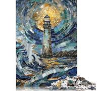Jigsaw Puzzle Guiding Light Mosaic Art 1000 Piece Jigsaw Puzzles Wooden Jigsaw Puzzle for Adults 18+ Educational Games 1000pcs (75x50cm)