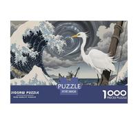 Jigsaw Puzzle Heron Bird Wetlands Challenging Birthday Gift Family Animal Fun And Challenging Activity 1000 Pieces for Kids And Adults 38x26cm/1000pcs