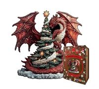 Jigsaw Puzzle - Holiday Christmas Themed Interactive Wooden Puzzles, Family Group Activity Game | Engaging Brain Teaser for Adults Men Women Boys Youth Teens Husband Son Daughter Friends