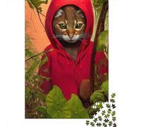 Jigsaw Puzzle Hoodie Cat Jigsaw Puzzles for Adults 1000 Pieces Wooden Jigsaw Wall Art Puzzle Games 1000pcs (75x50cm)