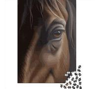 Jigsaw Puzzle Horse Face Jigsaw Puzzles for Adults 1000 Pieces Wooden Jigsaw Wall Art Puzzle Games 1000pcs (75x50cm)