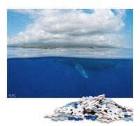 Jigsaw Puzzle Humpback Whale Underwater 1000 Piece Jigsaw Puzzle for Adults & Woodenboard Puzzles Family Fun Puzzle Birthday Gifts 1000pcs (75x50cm)