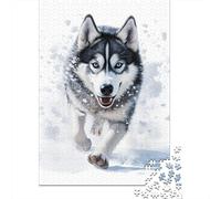 Jigsaw Puzzle Huskies 1000 Piece Jigsaw Puzzles Wooden Jigsaw for Adults & Challenge Family 1000pcs (75x50cm)