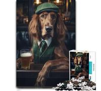 Jigsaw Puzzle Irish Setter at The Pub 1000pcs (52x38cm) for Adults | A January puzzle challenge during winter downtime for a satisfying challenge.