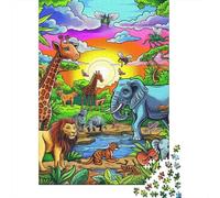 Jigsaw Puzzle Jungle Animals 1000 Piece Jigsaw Puzzles Wooden Jigsaw for Adults & Challenge Family 1000pcs (75x50cm)