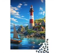 Jigsaw Puzzle Lighthouse Jigsaw Puzzles for Adults 1000 Pieces Paper Jigsaw Wall Art Puzzle Games 1000pcs (38x26cm)