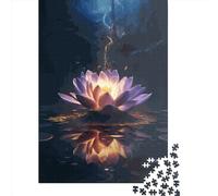 Jigsaw Puzzle Lotus Bloom Jigsaw Puzzles for Adults 1000 Pieces Wooden Jigsaw Wall Art Puzzle Games 1000pcs (75x50cm)