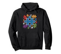 Jigsaw Puzzle Lover Wine Night Hobbyist Cross Niche Puzzler Pullover Hoodie