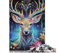 Jigsaw Puzzle Magical Deer 500 Piece Jigsaw Puzzles Wooden Jigsaw Puzzle for Adults 18+ Educational Games 500pcs (52x38cm)