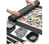 Jigsaw Puzzle Mat Roll Up, 45” x 29.5” Puzzles Matt Rollup Storage Up to 2000 Pieces, Non-Slip Rubber Bottom & Smooth Top, Portable Saver Pad Organizer Accessories Puzzle Anti-Scatter Blanket