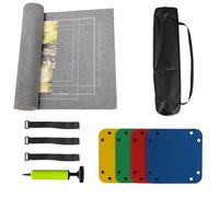 Jigsaw Puzzle Mat Roll Up, Puzzle Mat with Storage Bag, 24x26 Inch Jigsaw Mat for 1500 Pieces, Includes Inflatable Tube, 3 Magic Bands, Air Pump, 4 Sorting Trays, Jigsaw Accessories
