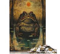 Jigsaw Puzzle Midnight Toad 1000 Piece Jigsaw Puzzles Wooden Jigsaw Puzzle for Adults 18+ Educational Games 1000pcs (75x50cm)