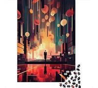 Jigsaw Puzzle Minimalistic Surrealism 1000 Piece Jigsaw Puzzles Wooden Jigsaw for Adults & Challenge Family 1000pcs (75x50cm)