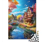 Jigsaw Puzzle Mountain Cabin Jigsaw Puzzles for Adults 1000 Pieces Paper Jigsaw Wall Art Puzzle Games 1000pcs (38x26cm)