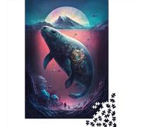 Jigsaw Puzzle Mysterious Seal 500 Piece Jigsaw Puzzles Wooden Jigsaw for Adults & Challenge Family 500pcs (52x38cm)