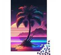 Jigsaw Puzzle Neon Coconut1 500 Piece Jigsaw Puzzles Wooden Jigsaw Puzzle for Adults 18+ Educational Games 500pcs (52x38cm)