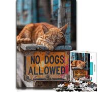 Jigsaw Puzzle No Dogs Allowed Sign 1000pcs (38x26cm) | A winter gift for adults for winter evenings for puzzle fans.
