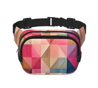 jigsaw puzzle of three colors Square double - layer fanny pack with adjustable shoulder strap - travelling fanny pack - perfect for outdoor sports, Black, One Size