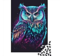Jigsaw Puzzle Owl Neon2 1000 Piece Jigsaw Puzzles for Adults Wooden Jigsaw Puzzles for Adults Stress Reliever 1000pcs (75x50cm)