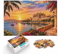 Jigsaw Puzzle Palma Cathedral Sunset Harbor 1000pcs (70x50cm) for Adults | For relaxed weekends: Adult jigsaw puzzle with 1000 pieces gives adult puzzlers a calm activity to return to.