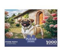 Jigsaw Puzzle Puzzle for Adults Recycled Paper for Aduls 1000 Piece Puzzle Fun And Challenging Family Game Jack Russell in Flowers Educational Game Challenge 38x26cm/1000pcs