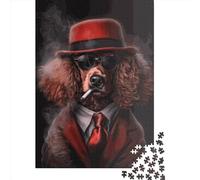Jigsaw Puzzle Red Poodle Jigsaw Puzzles for Adults 1000 Pieces Paper Jigsaw Wall Art Puzzle Games 1000pcs (38x26cm)